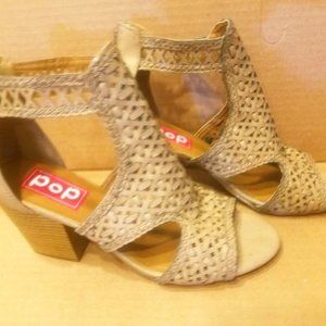 POP GUAPO Sand Open Toe Ankle Fashion Size 10 M